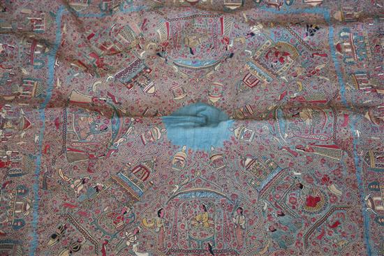 A 19th century Kashmir wool and silk shawl,